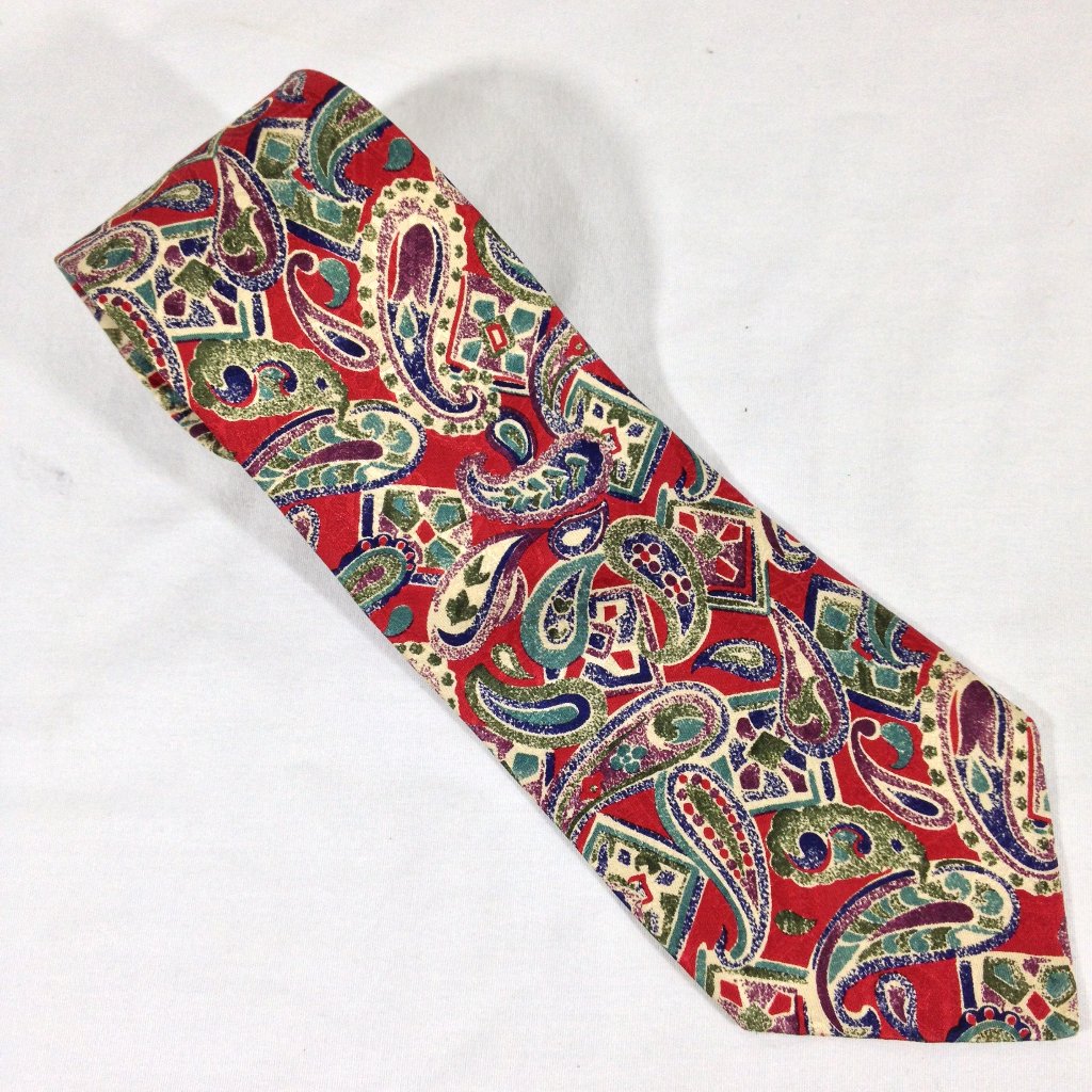 The Squire Shop Snyder New York Mens 100 Silk Tie Red Paisley 57x375 New
